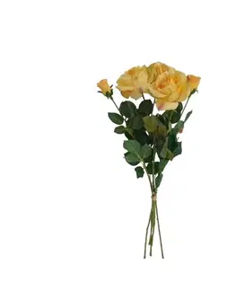 Květiny Umělá květina Růže žlutá, 68 cm, 5 ks