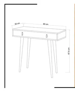 Konzolové stolky Hanah Home Konzolový stolek Dokka 80 cm hnědý/bílý