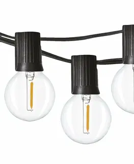 LED řetězy Solight LED venkovní řetěz s žárovkami, 25 žárovek, 15m+5m, 20W, teplá bílá WO794