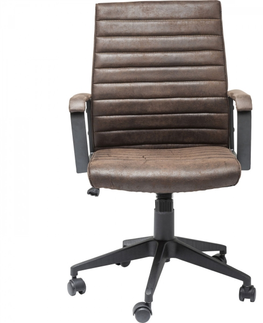 Otočné židle KARE Design Hnědá kancelářská židle Labora Brown