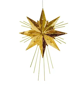 Vánoční světelná hvězda STAR TRADING Dekorační hvězda Mini Luxe z kovu, mosaz