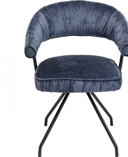 Otočné židle KARE Design Otočná židle Arabella modrá