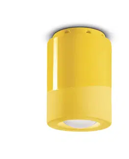 Bodová světla Ferroluce Stropní svítidlo PI, válcové, Ø 8,5 cm, žluté