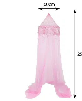 Závěsy DekorStyle Baldachýn nad postel Princess růžový 60x250 cm růžový
