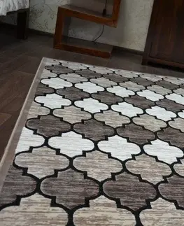 Koberce a koberečky Dywany Lusczow Kusový koberec ACRYLOVY YAZZ 3766 tmavě béžový / losos trellis, velikost 240x330