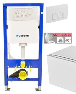 Záchody GEBERIT DuofixBasic s bílým tlačítkem DELTA50 + WC INVENA FLORINA WITH SOFT, včetně soft/close sedátka 458.103.00.1 50BI FL1