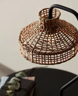 Stolní lampy PR Home PR Home Loft stolní lampa s ratanovým stínidlem
