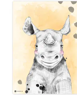 Obrazy do dětského pokoje Obraz do dětského pokoje - Barevný s nosorožcem