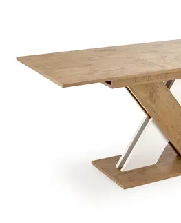 Jídelní stoly HALMAR Rozkládací jídelní stůl XARELTO 130 cm dub lancelot/bílý