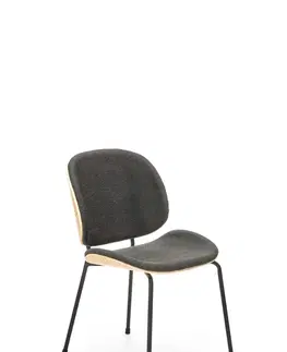 Židle HALMAR Designová židle K467 přírodní dub/šedá