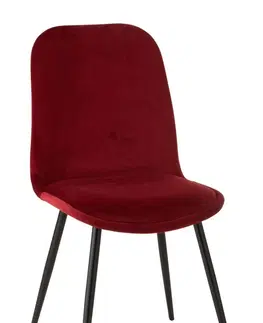 Jídelní stoly Vínová sametová jídelní židle Chair Claire Burgundy - 46*44*86cm J-Line by Jolipa 96150