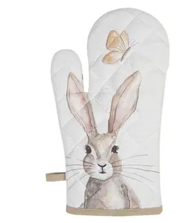 Chňapky Kuchyňská chňapka s motivem králíků Rustic Easter Bunny - 16*30 cm Clayre & Eef REB44