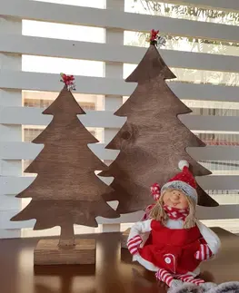  Hanah Home Vánoční dřevěná dekorace s ozdobou Christmas Tree 2 ks