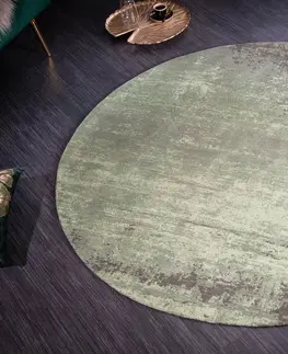 Koberce LuxD Designový kulatý koberec Rowan 150 cm zeleno-béžový