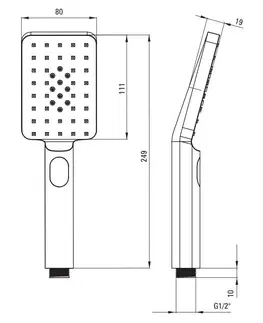 Sprchy a sprchové panely DEANTE Therm černá Sprchový sloup, s vanovou baterií, termostat NAC_N1HT