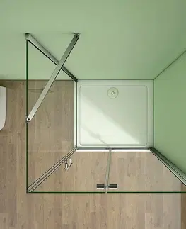 Sprchové vaničky H K Čtvercový sprchový kout MELODY 90x90 cm se zalamovacími dveřmi včetně sprchové vaničky z litého mramoru