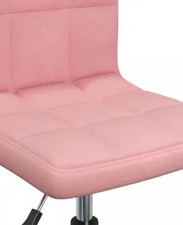 Židle Otočná jídelní židle 2 ks samet / kov Dekorhome Růžová