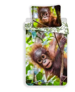Povlečení Jerry Fabrics Bavlněné povlečení Orangutan, 140 x 200 cm, 70 x 90 cm