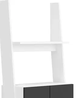 Kancelářské regály a úložné boxy ARTBm Regál RACK 05 | 60-2D Barva: Bílá / černý lesk