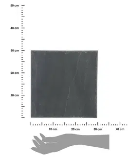 Prkénka a krájecí desky DekorStyle Kamenný podnos Spole 30x30 cm antracit