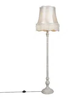 Stojaci lampy Stojací lampa šedá s krémovým odstínem Granny - Classico