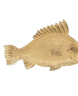 Mísy a misky Zlatá dekorativní miska s patinou ve tvaru rybky - 10*2*32 cm Clayre & Eef 6PR2552
