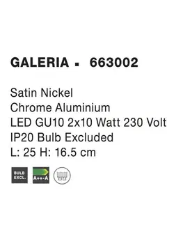 Moderní bodová svítidla NOVA LUCE bodové svítidlo GALERIA nikl satén chromovaný hliník GU10 1x10W IP20 bez žárovky 663002