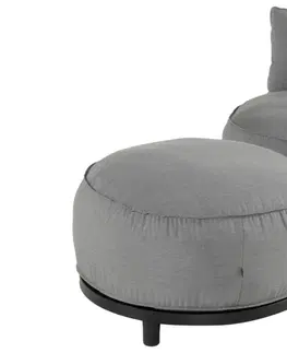 Zahradní židle a křesla Luxusní zahradní podnožka Emma Round - Mid Grey