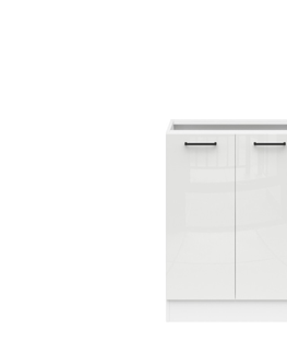 Kuchyňské linky JAMISON, skříňka dolní 60 cm bez pracovní desky, bílá/bílá křída lesk 