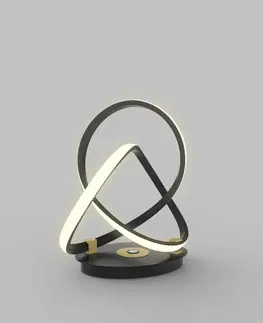 LED stolní lampy WOFI Stolní lampa Indigo 1x 10,5W LED 1100lm 3000K černá + zlatá 8134-104