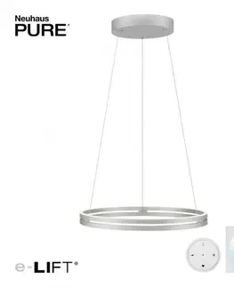 LED lustry a závěsná svítidla PAUL NEUHAUS LED závěsné svítidlo PURE-E-LOOP hliník elektricky nastavitelná výška 2700-5000K PN 2551-95
