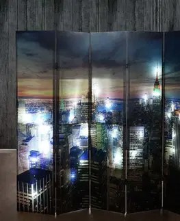 Paravány Designový LED paraván NEW YORK 200x180 cm (5-dílný)