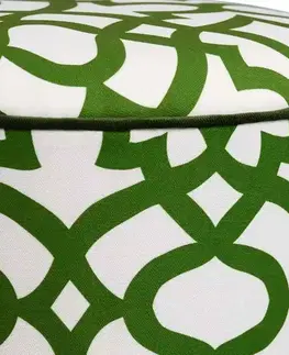 Taburety Sofahouse Designová taburetka Peony zeleno-bílá - Skladem
