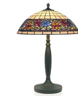 Stolní lampy Artistar Stolní lampa Flora ve stylu Tiffany, dole otevřená, 62 cm