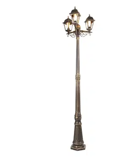 Venkovni lucerny Klasická lampa starožitné zlato 3-světlo IP44 - kapitál