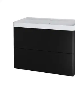 Koupelnový nábytek MEREO Siena, koupelnová skříňka s keramickym umyvadlem 81 cm, černá mat CN441