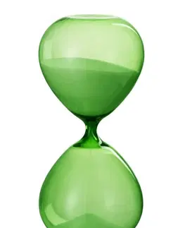 Hodiny Zelené skleněné přesýpací hodiny Hourglass - Ø 14*30cm J-Line by Jolipa 86138