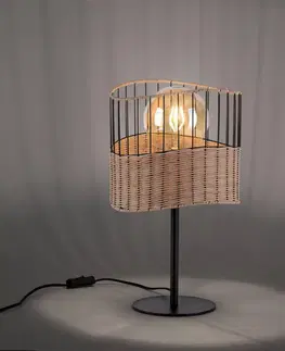 Stolní lampy JUST LIGHT. Stolní lampa Reed ze dřeva a kovu