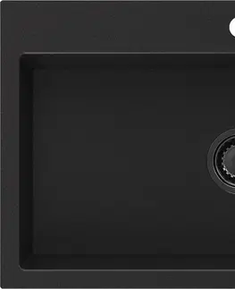 Sifony k pračkám MEXEN/S Omar granitový dřez 800 x 480 mm, černá, černý sifon 6520801005-77-B