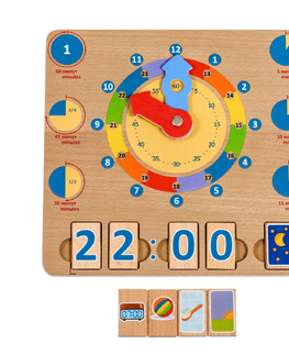 Hračky LUCY & LEO - Učíme se hodiny – dřevěná naučná hrací deska