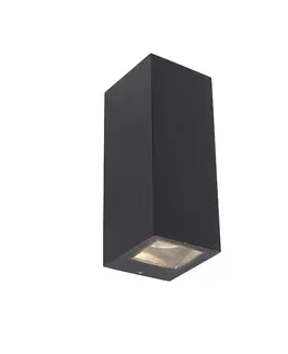 Venkovni nastenne svetlo Moderní nástěnné svítidlo černé GU10 AR70 IP54 - Baleno II