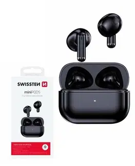 Elektronika SWISSTEN Bluetooth TWS sluchátka miniPODS, černá