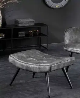 Designové taburety LuxD Designová podnožka Sweden šedý samet