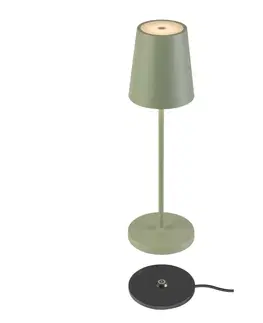 LED stolní lampy BIG WHITE (SLV) VINOLINA TWO stolní svítidlo, aku, IP65, 2200/2700/3000 K, TOUCH, zelená 1007696