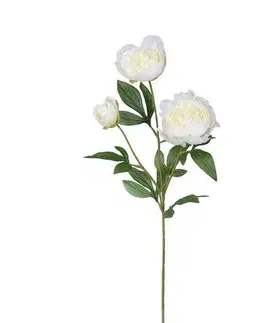 Květiny Umělá pivoňka, 67 cm, bílá