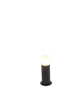 Venkovni stojaci lampy Stojící venkovní lampa černá s opálovým odstínem bílá 30 cm IP44 - Odense