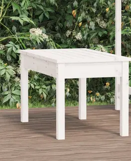 Zahradní lavice Zahradní lavice bílá 80 x 44 x 45 cm masivní borové dřevo