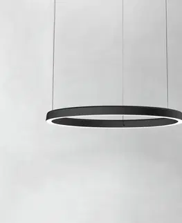 Závěsná světla Luceplan Luceplan Compendium Circle 72 cm, černá