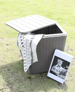 Zahradní stolky Zahradní stolek / úložný box UGUR Tempo Kondela Šedohnědá taupe