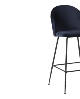 Barové židle Norddan Designová barová židle Kristopher, modrá / černá